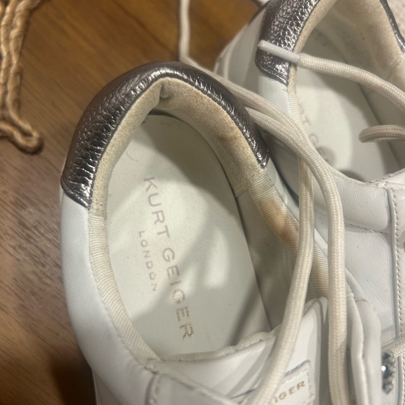 Kurt Geiger Shoes - Kurt Geiger White Sneakers with Silver Detail